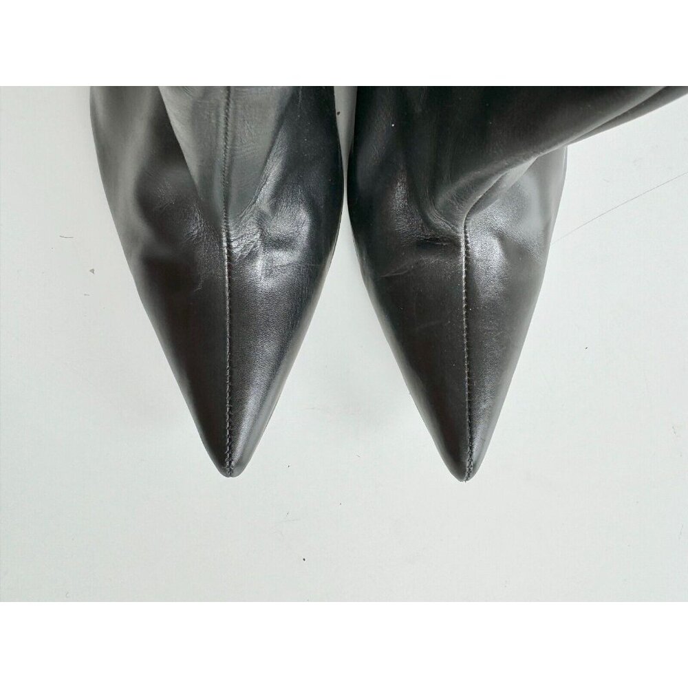 BALENCIAGA Astrogirl Black Leather TK Over The Knee Tall Wedge Boots, Size 39.5 - Picture 10 of 16